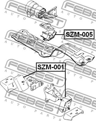 Febest SZM-001 - Подушка, підвіска двигуна autocars.com.ua