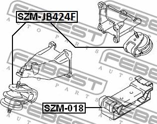 Febest SZM-JB424F - Подушка, підвіска двигуна autocars.com.ua