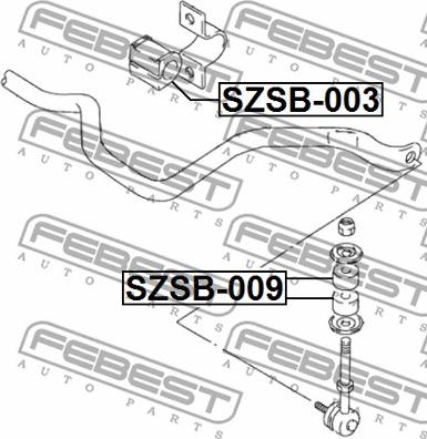 Febest SZSB-003 - Втулка, стабілізатор autocars.com.ua