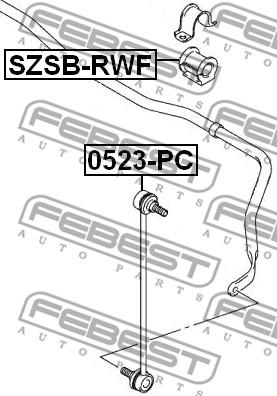 Febest SZSB-RWF - Втулка стабілізатора пер. Suzuki SX 4 06- autocars.com.ua
