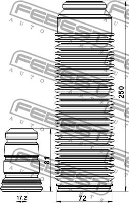 Febest SZSHB-RW415F-KIT - Пилозахисний комплект, амортизатор autocars.com.ua