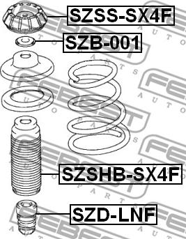 Febest SZSS-SX4F - Опора стійки амортизатора, подушка autocars.com.ua