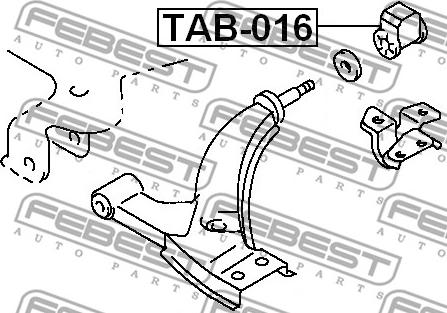 Febest TAB-016 - Сайлентблок, рычаг подвески колеса autodnr.net