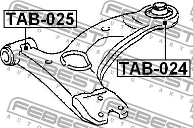 Febest TAB-025 - Сайлентблок підвіски autocars.com.ua