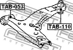 Febest TAB-110 - Сайлентблок, рычаг подвески колеса autodnr.net