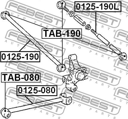 Febest TAB-190 - Сайлентблок важеля TOYOTA CARINA E 92-97 задн. міст Вир-во FEBEST autocars.com.ua