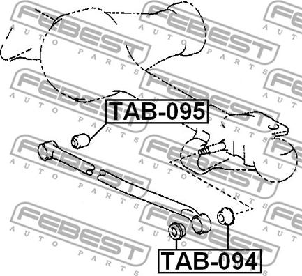 Febest TAB-094 - Сайлентблок, важеля підвіски колеса autocars.com.ua