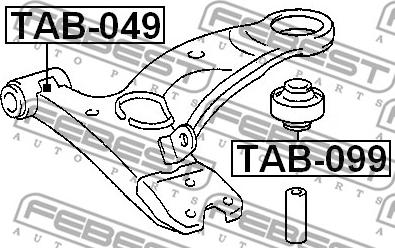 Febest TAB-099 - САЙЛЕНБЛОК ЗАДНИЙ ПЕРЕДНЕГО РЫЧАГА TOYOTA GAIA ACM10-CXM10-SXM10 1998-2004 FEBEST autodnr.net