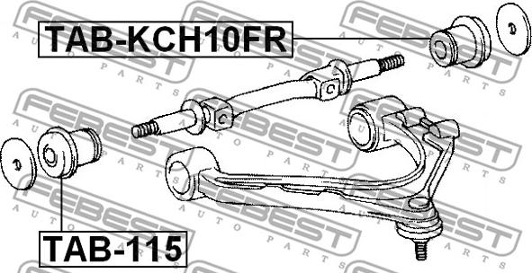 Febest TAB-KCH10FR - Сайлентблок, важеля підвіски колеса autocars.com.ua