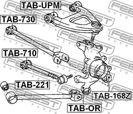 Febest TAB-168Z - Сайлентблок, рычаг подвески колеса avtokuzovplus.com.ua