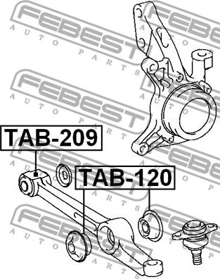 Febest TAB-209 - Сайлентблок, рычаг подвески колеса avtokuzovplus.com.ua