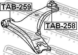 Febest TAB-258 - Сайлентблок, рычаг подвески колеса autodnr.net