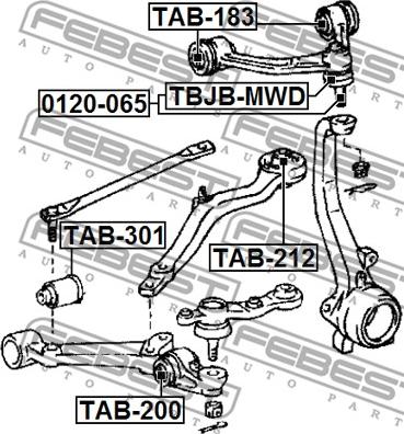 Febest TAB-301 - Сайлентблок, важеля підвіски колеса autocars.com.ua