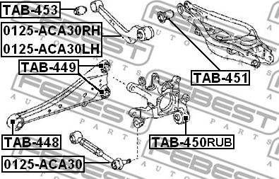 Febest TAB-450RUB - Сайлентблок, важеля підвіски колеса autocars.com.ua