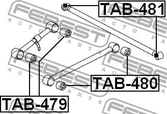 Febest TAB-481 - Сайлентблок, важеля підвіски колеса autocars.com.ua