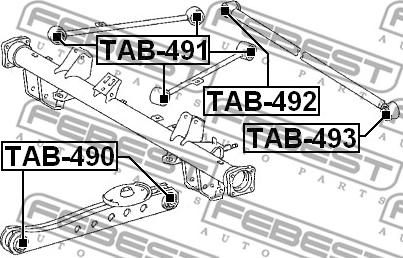 Febest TAB-492 - Сайлентблок, важеля підвіски колеса autocars.com.ua