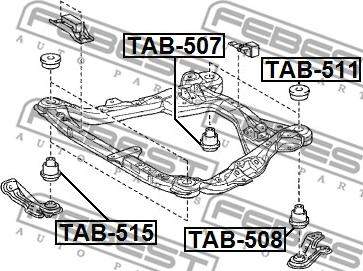Febest TAB-515 - Сайлентблок підвіски autocars.com.ua