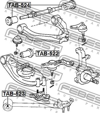 Febest TAB-522 - Сайлентблок, важеля підвіски колеса autocars.com.ua