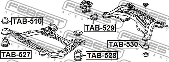 Febest TAB-528 - Втулка, балка моста avtokuzovplus.com.ua