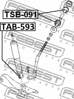 Febest TSB-091 - Сайлентблок, важеля підвіски колеса autocars.com.ua