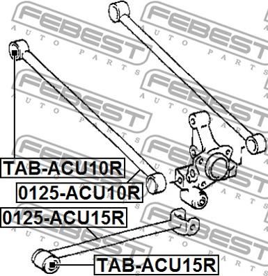 Febest TAB-ACU10R - Сайлентблок, важеля підвіски колеса autocars.com.ua