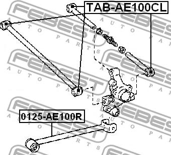 Febest TAB-AE100CL - Сайлентблок, рычаг подвески колеса autodnr.net