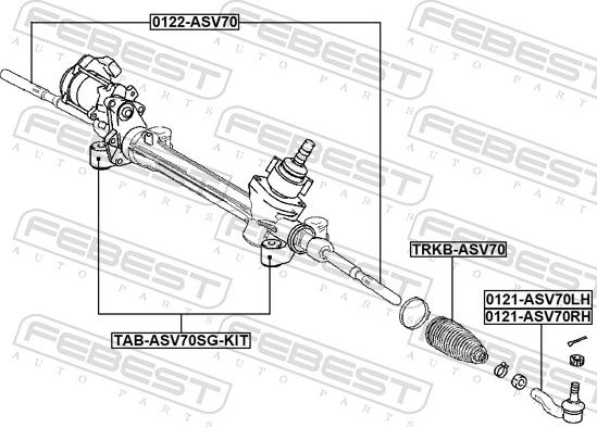 Febest TAB-ASV70SG-KIT - Підвіска, кермове управління autocars.com.ua