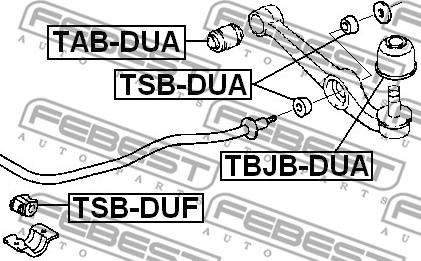 Febest TAB-DUA - Сайлентблок, рычаг подвески колеса avtokuzovplus.com.ua