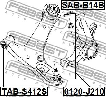 Febest TAB-S412S - Сайлентблок, рычаг подвески колеса autodnr.net