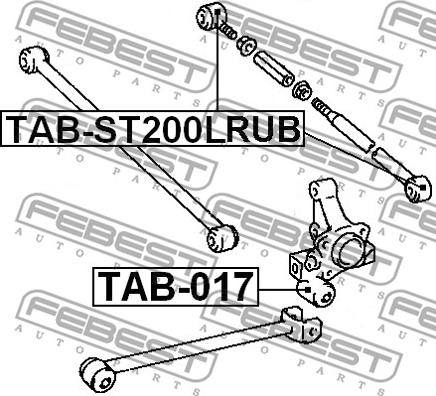 Febest TAB-ST200LRUB - Сайлентблок, важеля підвіски колеса autocars.com.ua