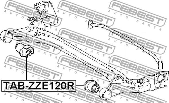 Febest TAB-ZZE120R - Втулка, балка моста avtokuzovplus.com.ua