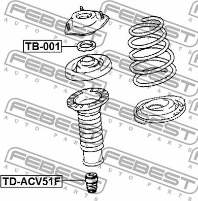 Febest TB-001 - Подшипник качения, опора стойки амортизатора avtokuzovplus.com.ua