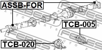 Febest TCB-020 - Підвіска, карданний вал autocars.com.ua