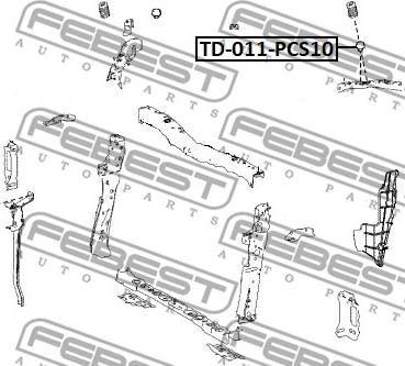 Febest TD-011-PCS10 - Буфер, капот autocars.com.ua