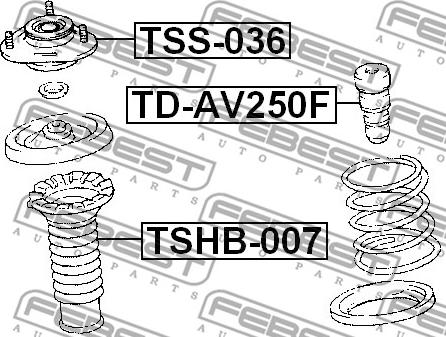 Febest TSS-036 - Опора стойки амортизатора, подушка avtokuzovplus.com.ua