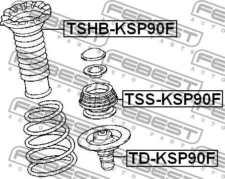 Febest TD-KSP90F - Опора стійки амортизатора, подушка autocars.com.ua