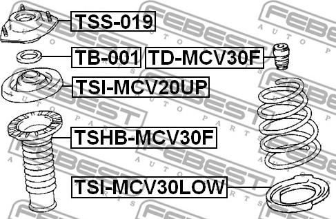 Febest TSI-MCV30LOW - Тарелка пружины avtokuzovplus.com.ua