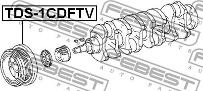 Febest TDS-1CDFTV - Ремінний шків, колінчастий вал autocars.com.ua