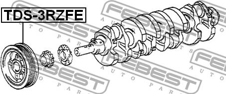 Febest TDS-3RZFE - Шкив коленчатого вала avtokuzovplus.com.ua