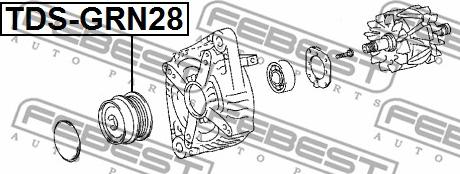 Febest TDS-GRN28 - Ремінний шків, генератор autocars.com.ua