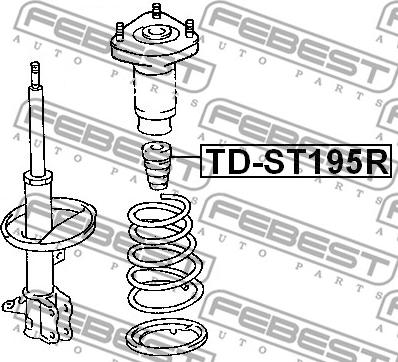 Febest TD-ST195R - Відбійник, буфер амортизатора autocars.com.ua