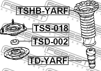 Febest TSS-018 - Опора стойки амортизатора, подушка avtokuzovplus.com.ua