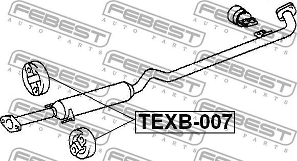 Febest TEXB-007 - Кронштейн, система випуску ОГ autocars.com.ua