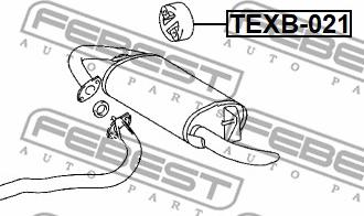 Febest TEXB-021 - Кронштейн, система випуску ОГ autocars.com.ua