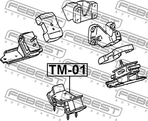 Febest TM-01 - Подушка, підвіска двигуна autocars.com.ua