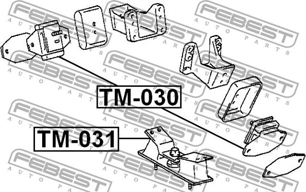 Febest TM-031 - Подушка, підвіска двигуна autocars.com.ua