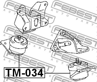 Febest TM-034 - Подушка, опора, подвеска двигателя avtokuzovplus.com.ua