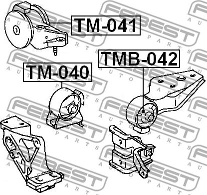 Febest TMB-042 - Подушка, підвіска двигуна autocars.com.ua