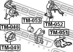 Febest TM-052 - Задня подушка двигуна TOYOTA AVENSIS-CARINA E вир-во FEBEST autocars.com.ua