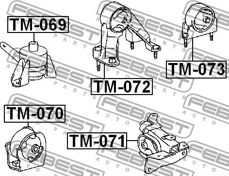 Febest TM-069 - Опора двигуна - КПП autocars.com.ua